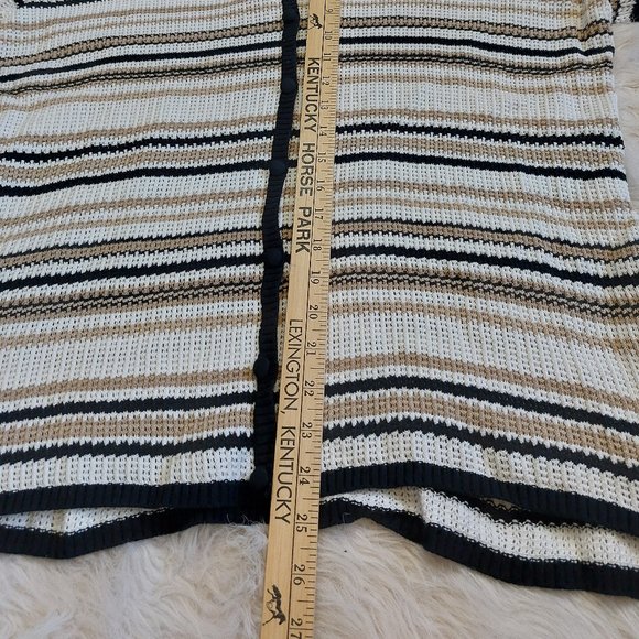 Alfred Dunner Women's 100% Cotton Brown Black Stripped Knitted Cardigan Size 2X - Picture 5 of 7